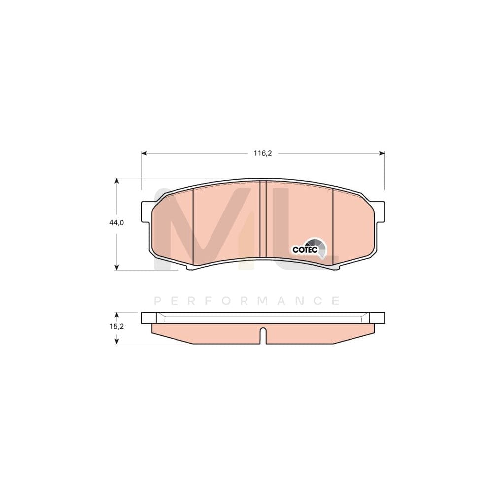 TRW Cotec Gdb3464 Brake Pad Set Not Prepared For Wear Indicator, With Accessories | ML Performance Car Parts