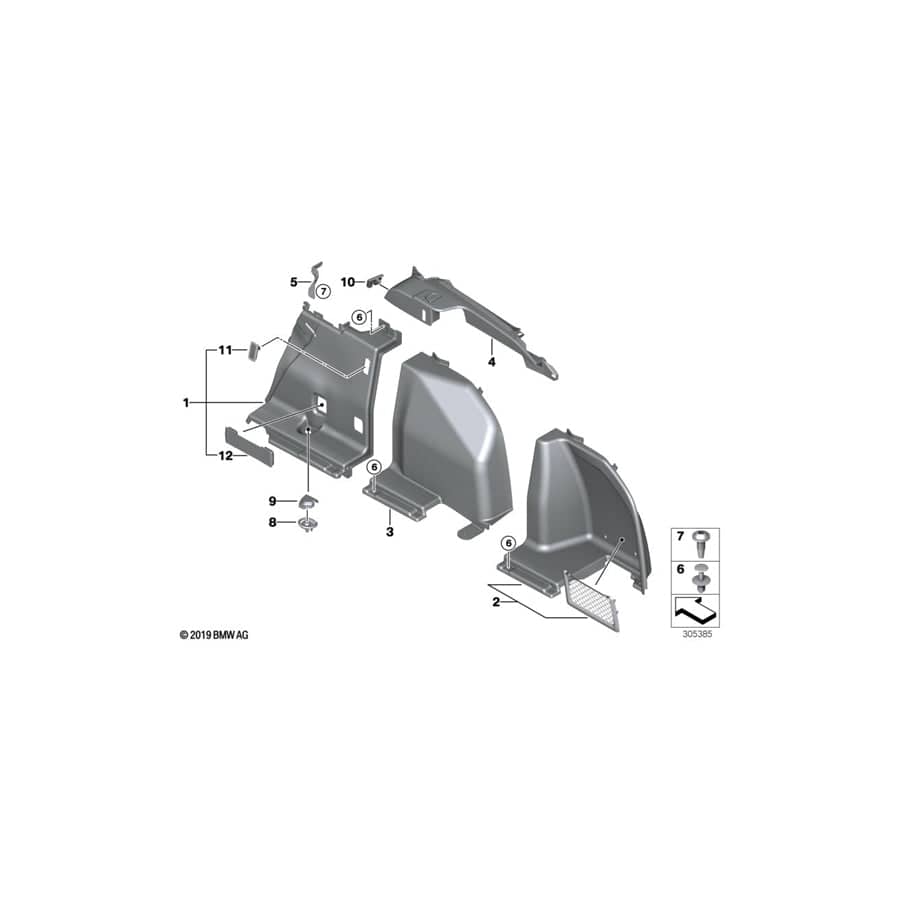 Genuine BMW 51477273740 F31 Trim Panel, Railing Right SCHWARZ (Inc. 330i, 320dX & 316d) | ML Performance UK Car Parts