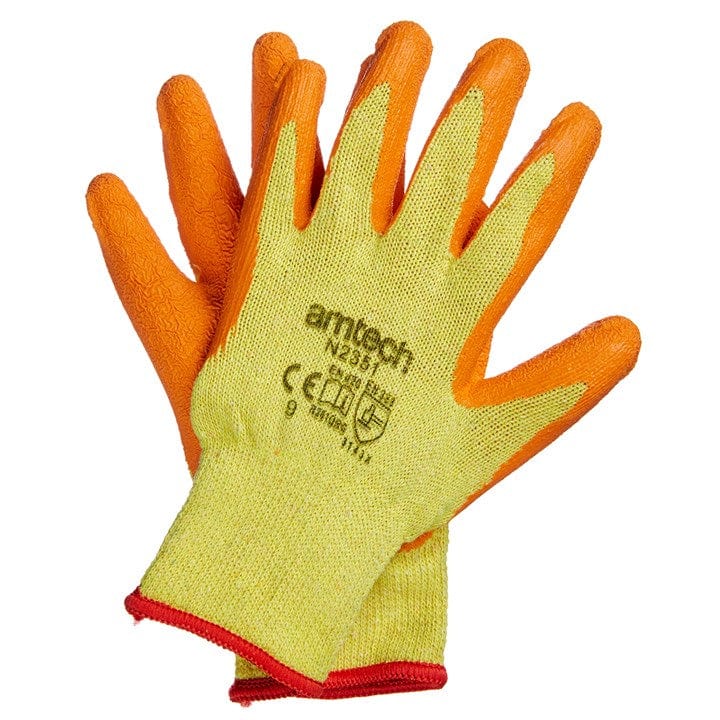 Amtech Latex Palm Coated Gloves Large (Size: 9) | ML Performance DIY & Power Tools