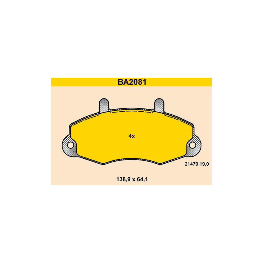 Barum BA2081 Brake Pad Set For Ford Transit