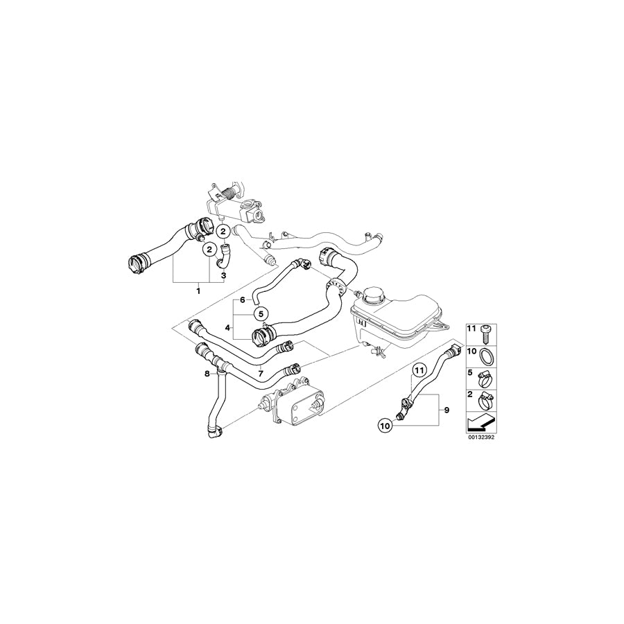 Genuine BMW 11533401058 E83 E83 Coolant Hose (Inc. X3 3.0d) | ML Performance UK Car Parts