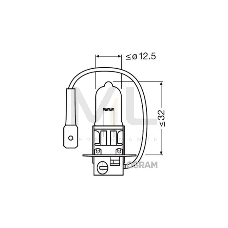 OSRAM 64151NL-HCB Bulb, spotlight H3 12V 55W PK22s 3950K Halogen | ML Performance Car Parts