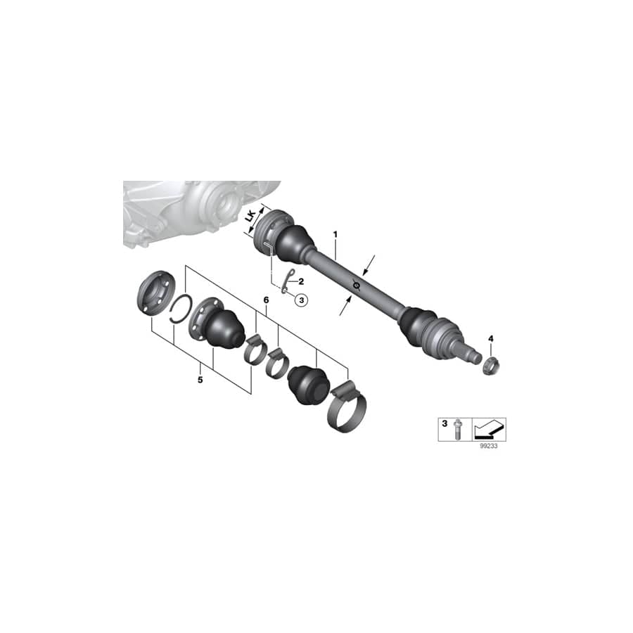 Genuine BMW 33211229214 E38 Exch. Output Shaft LK=94MM/D=27MM (Inc. 740i, 735iL & 735i) | ML Performance UK Car Parts