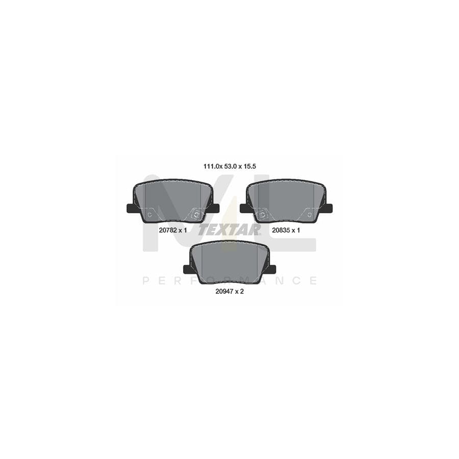 TEXTAR 2078201 Brake pad set for SSANGYONG Rexton (Y400) with acoustic wear warning | ML Performance Car Parts