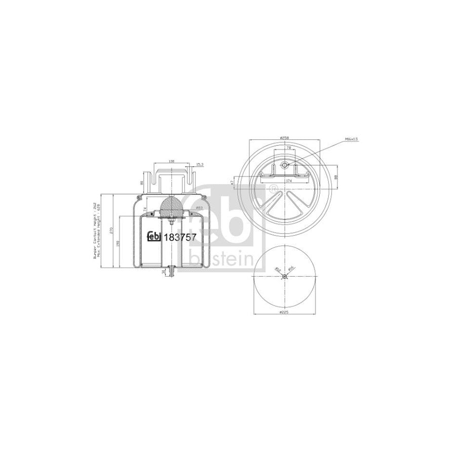 Febi Bilstein 183757 Boot, Air Suspension