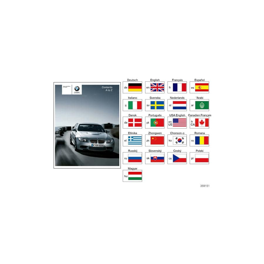 Genuine BMW 01402609291 Owner's Manual For E90 M3 With Idrive EN US (Inc. M3) | ML Performance UK Car Parts