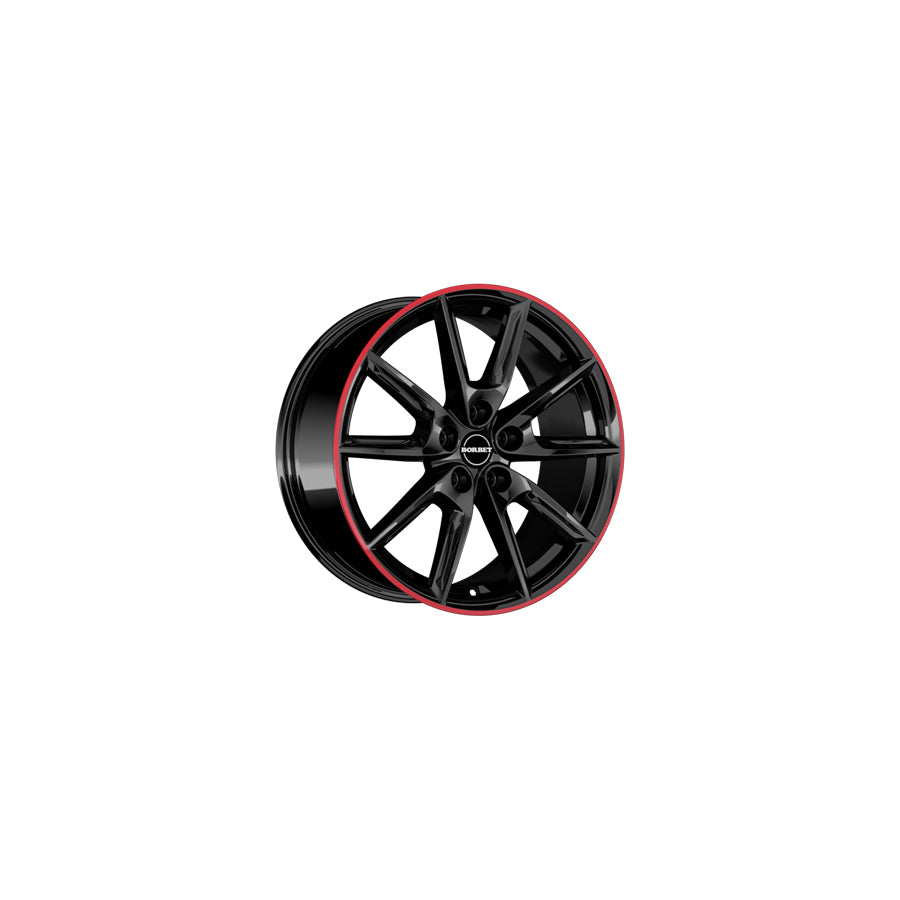 Borbet LX18 8x18 ET48 LX18 80848114,3572,5BGRR Black Glossy Rim Red Wheel | ML Performance UK Car Parts