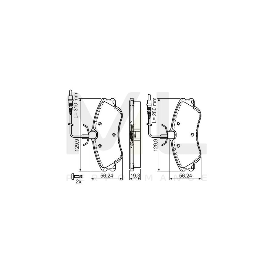 Bosch 0986495008 Brake Pad Set With Mounting Manual BP204 | ML Performance Car Parts