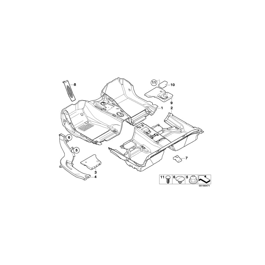 Genuine BMW 51477265906 E92 Floor Trim Cover, Front  (Inc. 335is, 318i & 325i) | ML Performance UK Car Parts