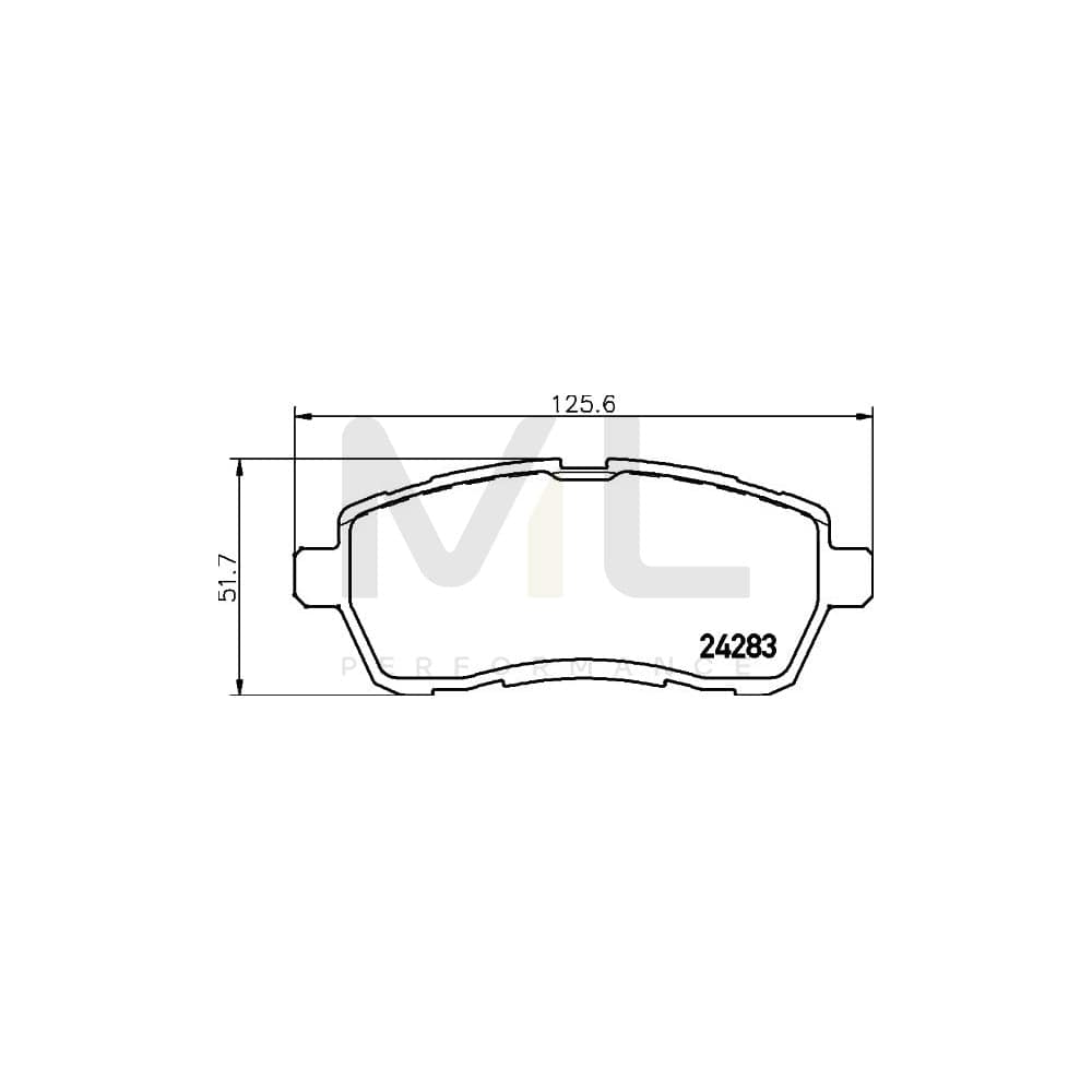 Hella 8DB 355 013-211 Brake Pad Set Not Prepared For Wear Indicator, With Accessories | ML Performance Car Parts