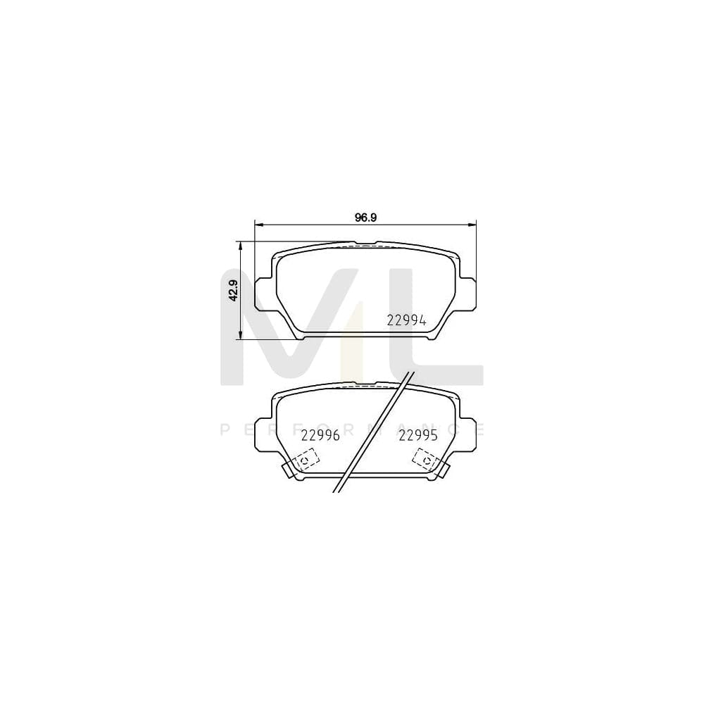 Hella 8DB 355 039-401 Brake Pad Set For Mitsubishi Eclipse Cross (Gk_) With Acoustic Wear Warning | ML Performance Car Parts