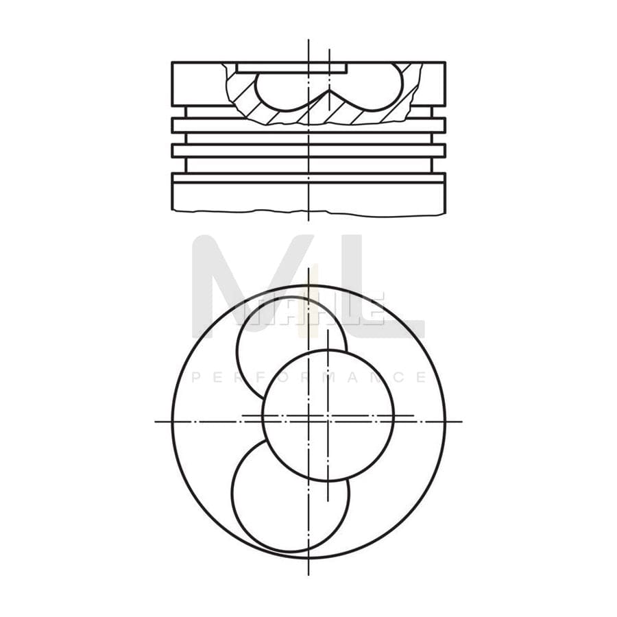 MAHLE ORIGINAL 030 40 02 Piston 80,01 mm, at steering cylinder, Axle stop on frame, with piston ring carrier, without cooling duct | ML Performance Car Parts