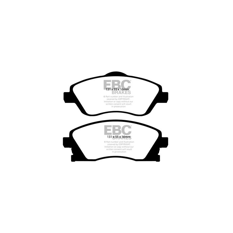 EBC PD01KF1142 Opel Vauxhall Greenstuff Front Brake Pad & Plain Disc Kit  - Girling/TRW Caliper (Inc. Corsa C, Meriva, Tigra) 2 | ML Performance UK Car Parts