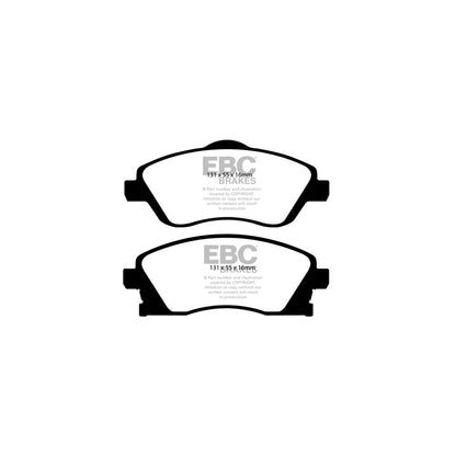 EBC PD01KF1142 Opel Vauxhall Greenstuff Front Brake Pad & Plain Disc Kit  - Girling/TRW Caliper (Inc. Corsa C, Meriva, Tigra) 2 | ML Performance UK Car Parts