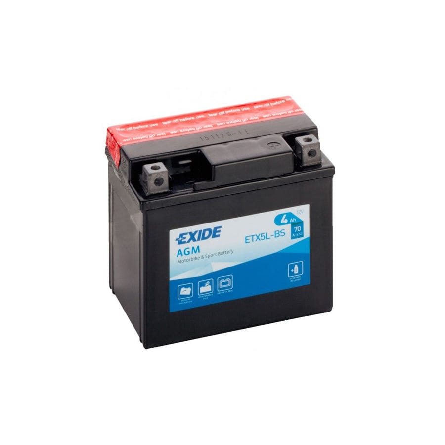 Exide ETX5LBS Motorcycle Battery 12V 4AH 70A | ML Performance UK Car Parts