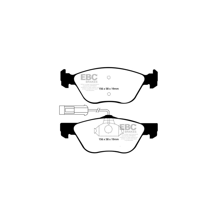 EBC PDKF046 Alfa Romeo Lancia Ultimax Front Brake Pad & Plain Disc Kit - Girling/TRW Caliper (Inc. 166 & Kappa) 2 | ML Performance UK Car Parts