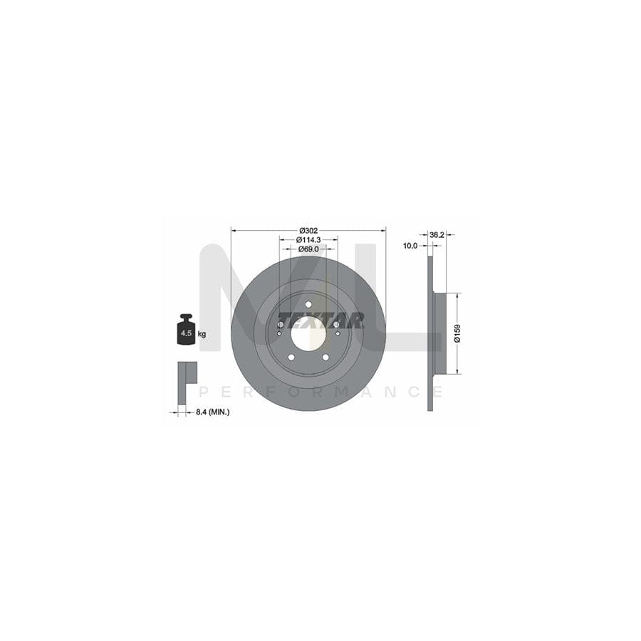 TEXTAR PRO 92267403 Brake Disc Solid, Coated, without wheel hub, without wheel studs | ML Performance Car Parts