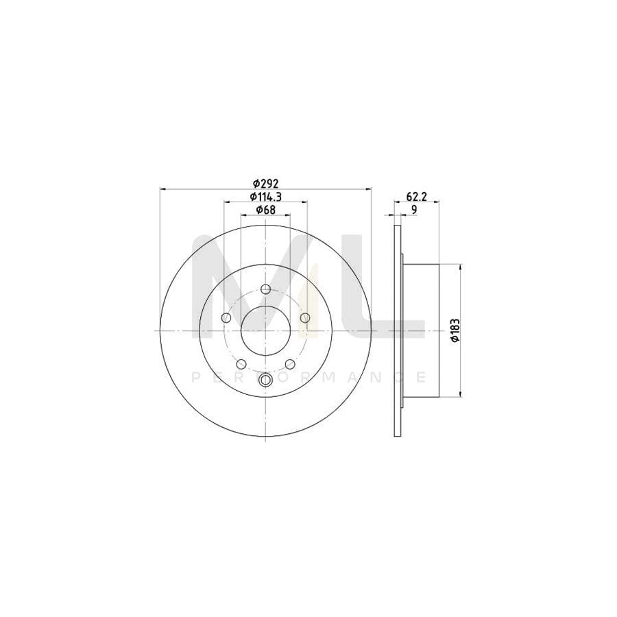 TEXTAR 92167500 Brake Disc Solid, without wheel hub, without wheel studs | ML Performance Car Parts