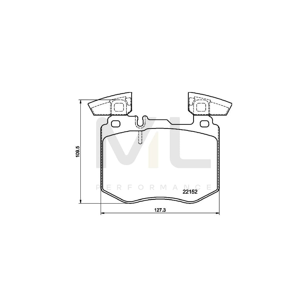 Hella 8DB 355 039-981 Brake Pad Set Suitable For Mercedes-Benz Glc Prepared For Wear Indicator, With Counterweights | ML Performance Car Parts