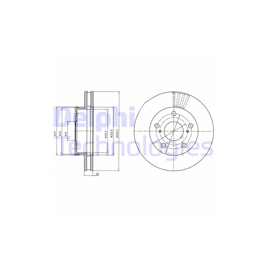 Delphi Bg4181 Brake Disc For Toyota Hilux Vii Pickup