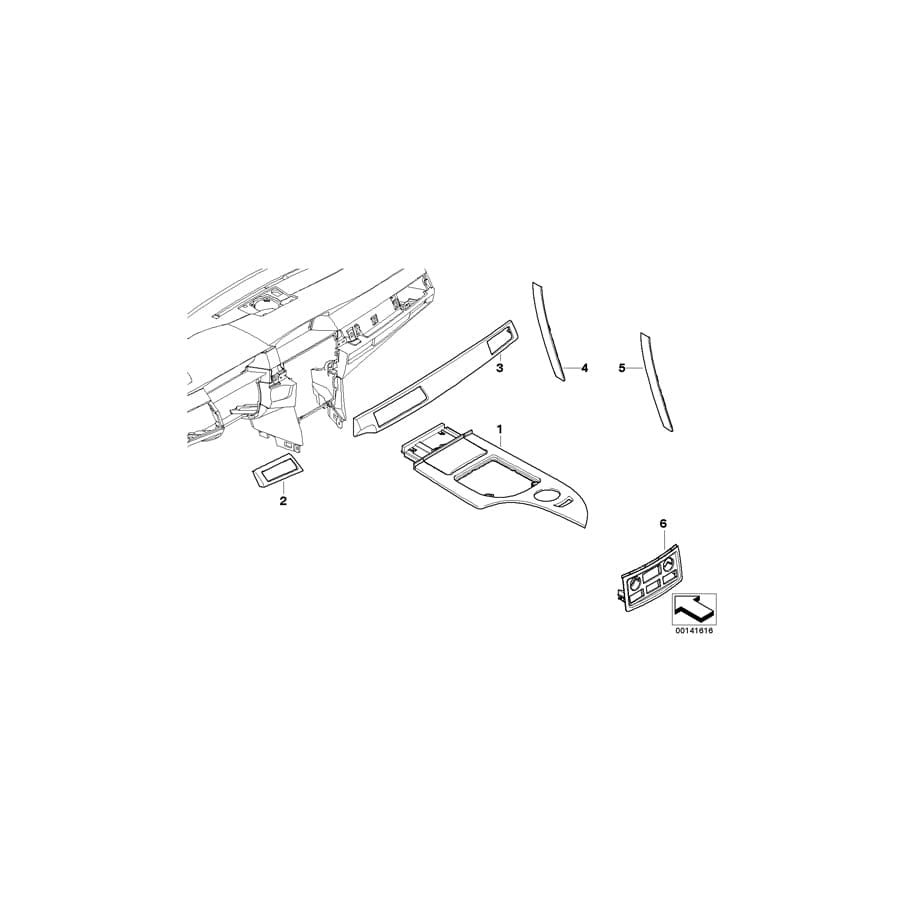 Genuine BMW 51428026987 E60 E61 Wooden Strip, Door Rear Left NUßBAUM AMARONE (Inc. 520d, 540i & 520i) | ML Performance UK Car Parts