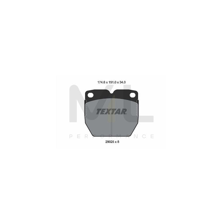 TEXTAR 2902501 Brake pad set not prepared for wear indicator | ML Performance Car Parts