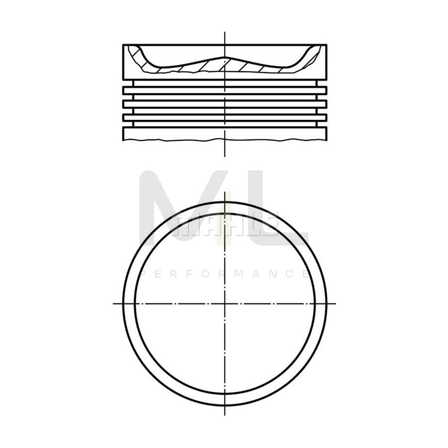 MAHLE ORIGINAL 001 PI 00110 022 Piston 102,6 mm, with piston ring carrier, without cooling duct | ML Performance Car Parts