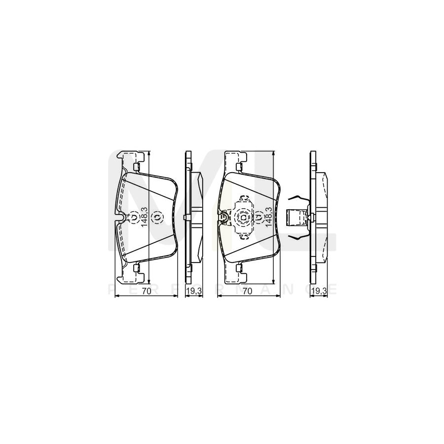 Bosch 0986Tb3149 Brake Pad Set  | ML Performance Car Parts