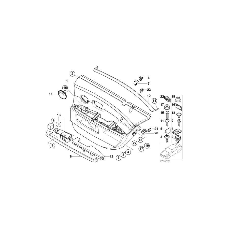 Genuine BMW 51427149977 E65 Decorative Strip, Door Rear Left TITAN87 (Inc. 730d, 740i & ALPINA B7) | ML Performance UK Car Parts