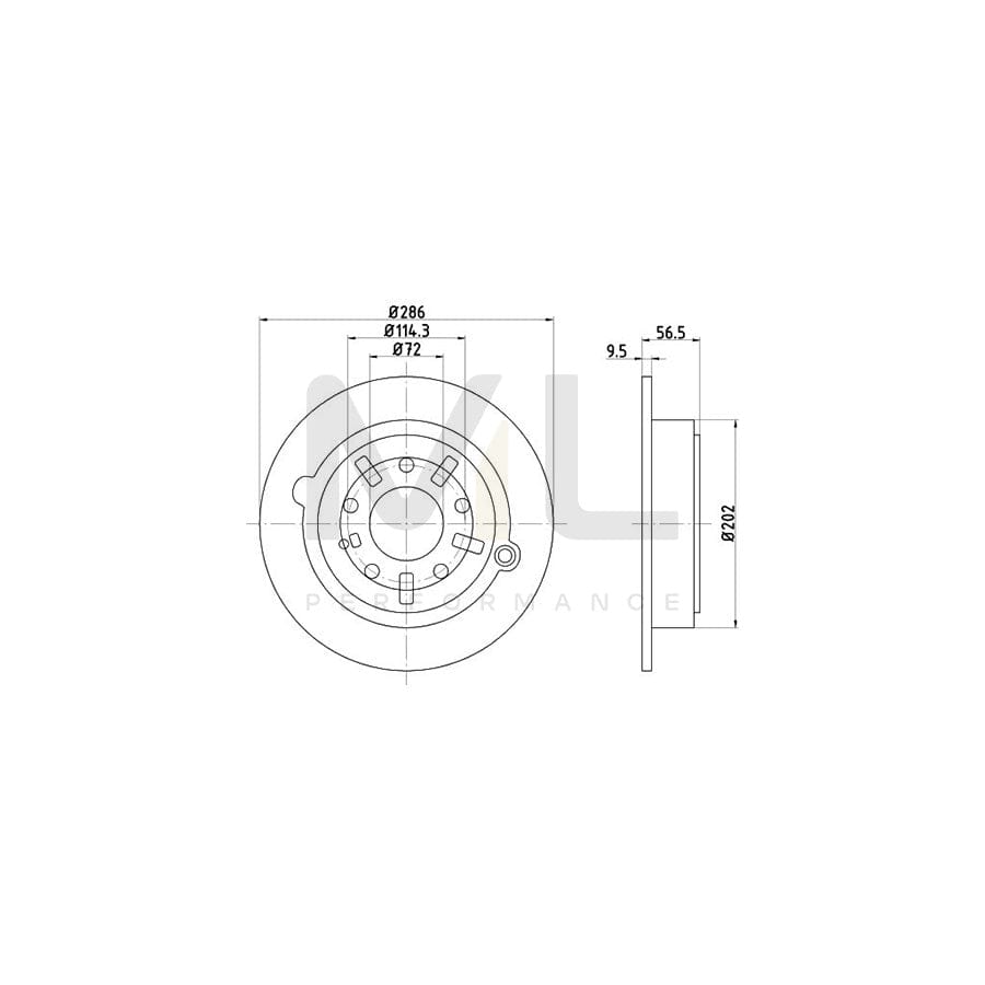 TEXTAR 92093000 Brake Disc for MAZDA Xedos 9 (TA) Solid, without wheel hub, without wheel studs | ML Performance Car Parts