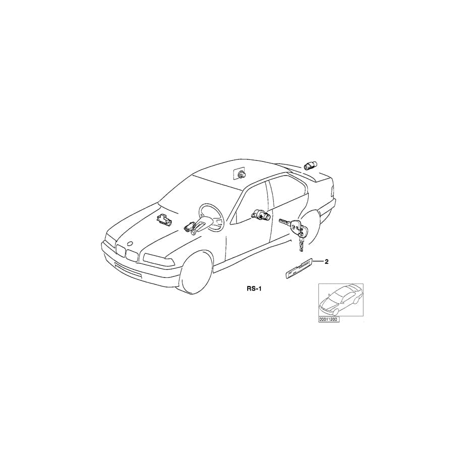 Genuine BMW 51218194599 E34 Repair Kit One-Key Locking System (Inc. M5, 530i & 518i) | ML Performance UK Car Parts