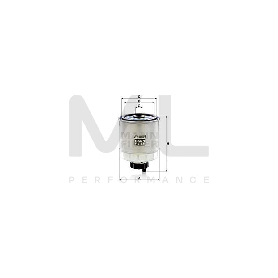 MANN-FILTER WK 818/2 Fuel filter Spin-on Filter | ML Performance Car Parts