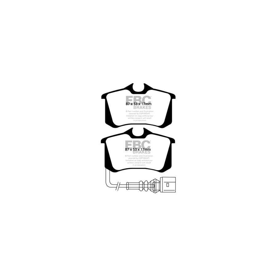 EBC PLK1903 Skoda Fabia (5J) Yellowstuff Pads and Brake Line Performance Pack - TRW Caliper 3 | ML Performance UK Car Parts