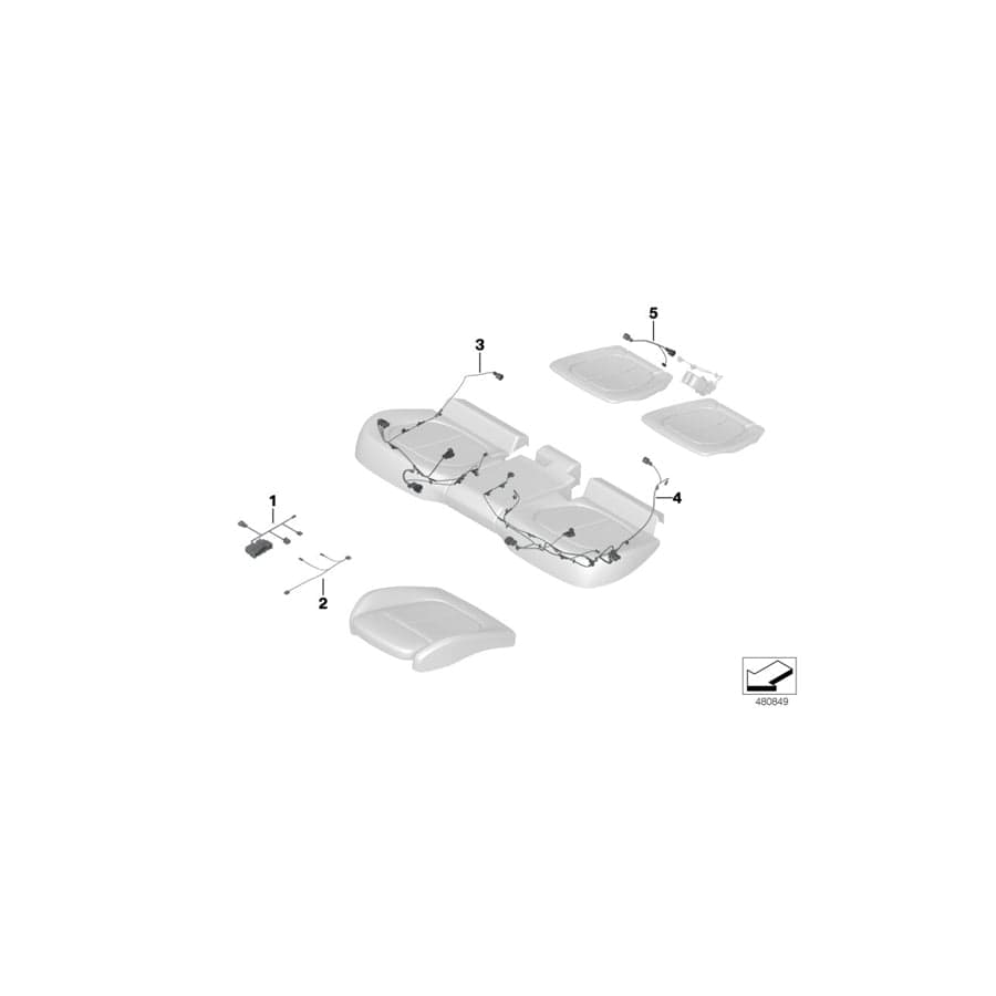 Genuine BMW 61129363744 F46 F48 Wiring Set Seat, Driver's Side (Inc. X1 25dX, 214d & 216i) | ML Performance UK Car Parts