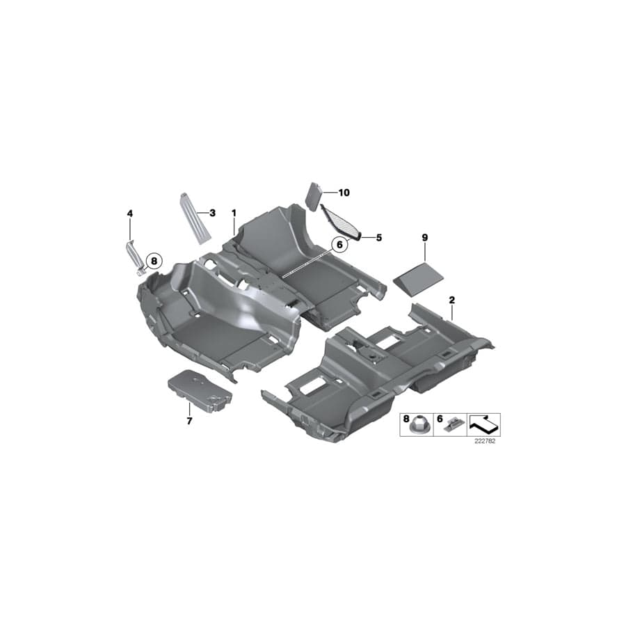 Genuine BMW 51477230915 F10 F11 Footwell Net EVERESTGRAU (Inc. 520d ed, 523i & 525d) | ML Performance UK Car Parts