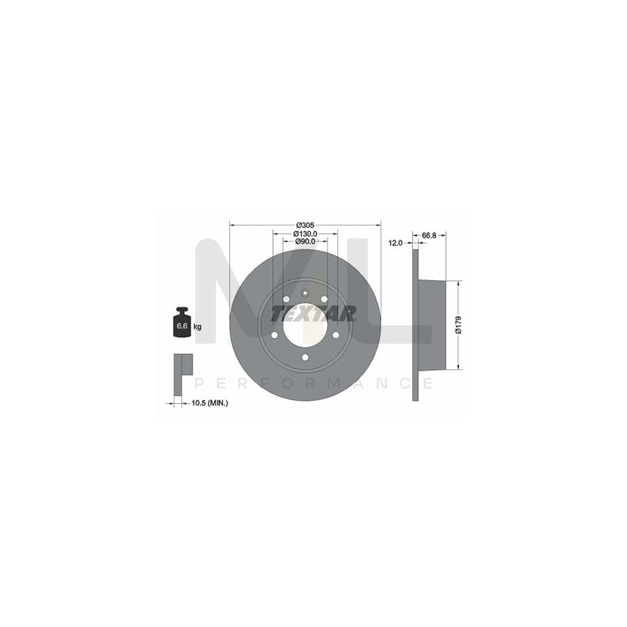 TEXTAR 92111200 Brake Disc Solid, without wheel hub, without wheel studs | ML Performance Car Parts