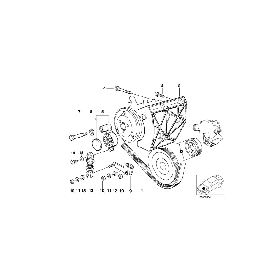 Genuine BMW 64551741094 E38 E31 Climate Compressor Supporting Bracket (Inc. 850Ci, 750iL & 750iLS) | ML Performance UK Car Parts