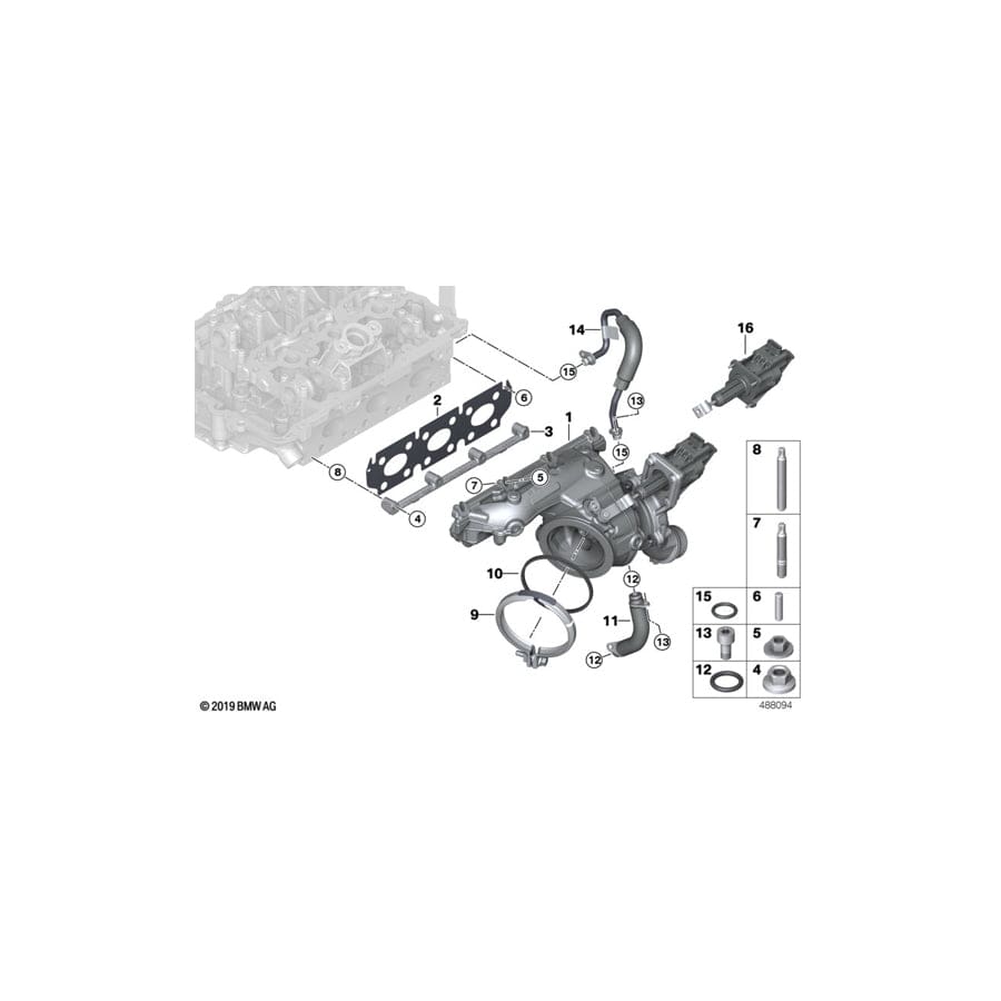 Genuine BMW 11127638700 F32 F36 F31 Asa-Stud Bolt M7X58 (Inc. 116i, X2 18i & Cooper) | ML Performance UK Car Parts