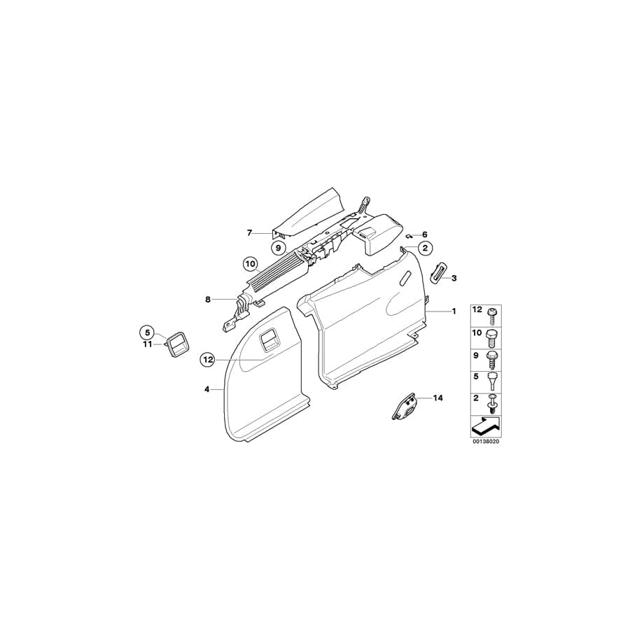 Genuine BMW 51476987052 E61 E61 Cover, Belt Outlet, Right CREAMBEIGE (Inc. M5, 530xd & 545i) | ML Performance UK Car Parts