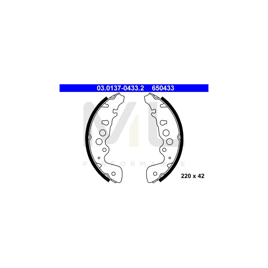 ATE 03.0137-0433.2 Brake Shoe Set for SUZUKI GRAND VITARA without lever | ML Performance Car Parts