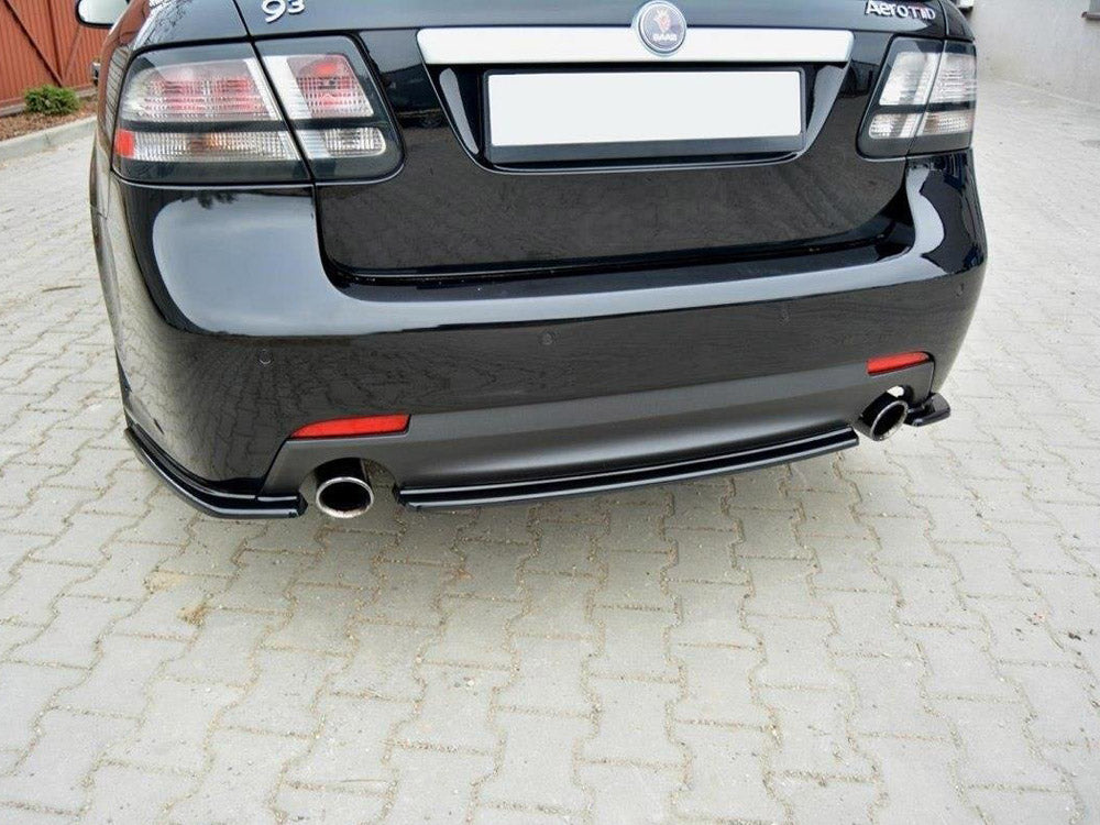 Maxton Design SA-9-3-2FL-AERO-RD1T Central Rear Splitter Saab 9-3 Aero MK2 Facelift | ML Performance UK Car Parts