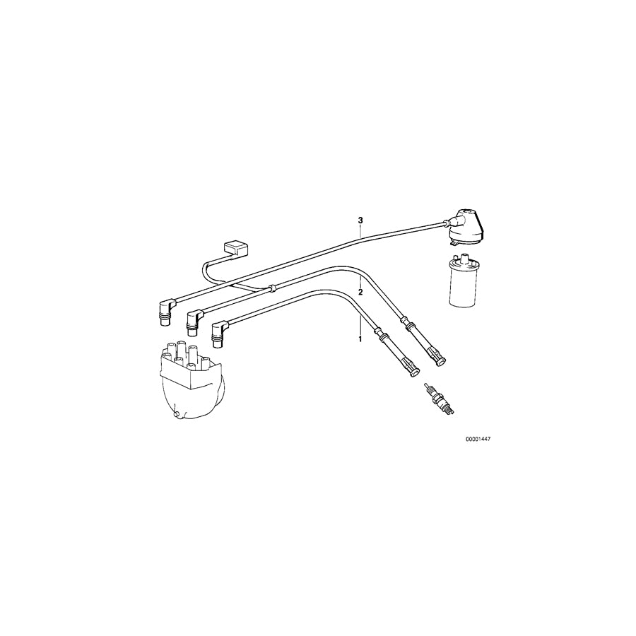 Genuine BMW 12121710634 E30 E34 Ignition Wire ZYL.4 (Inc. 320i, 325ix & 325e) | ML Performance UK