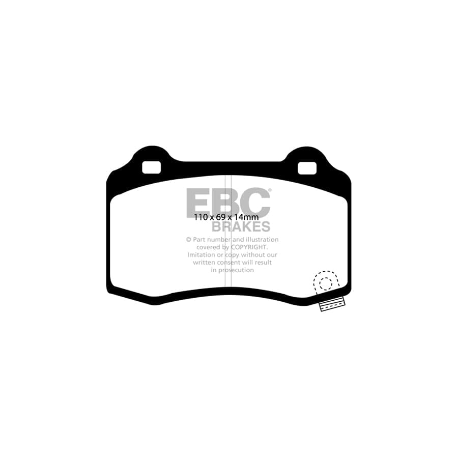 EBC PD02KR126 Cadillac CTS-V Redstuff Rear Brake Pad & Plain Disc Kit - Brembo Caliper 2 | ML Performance UK Car Parts