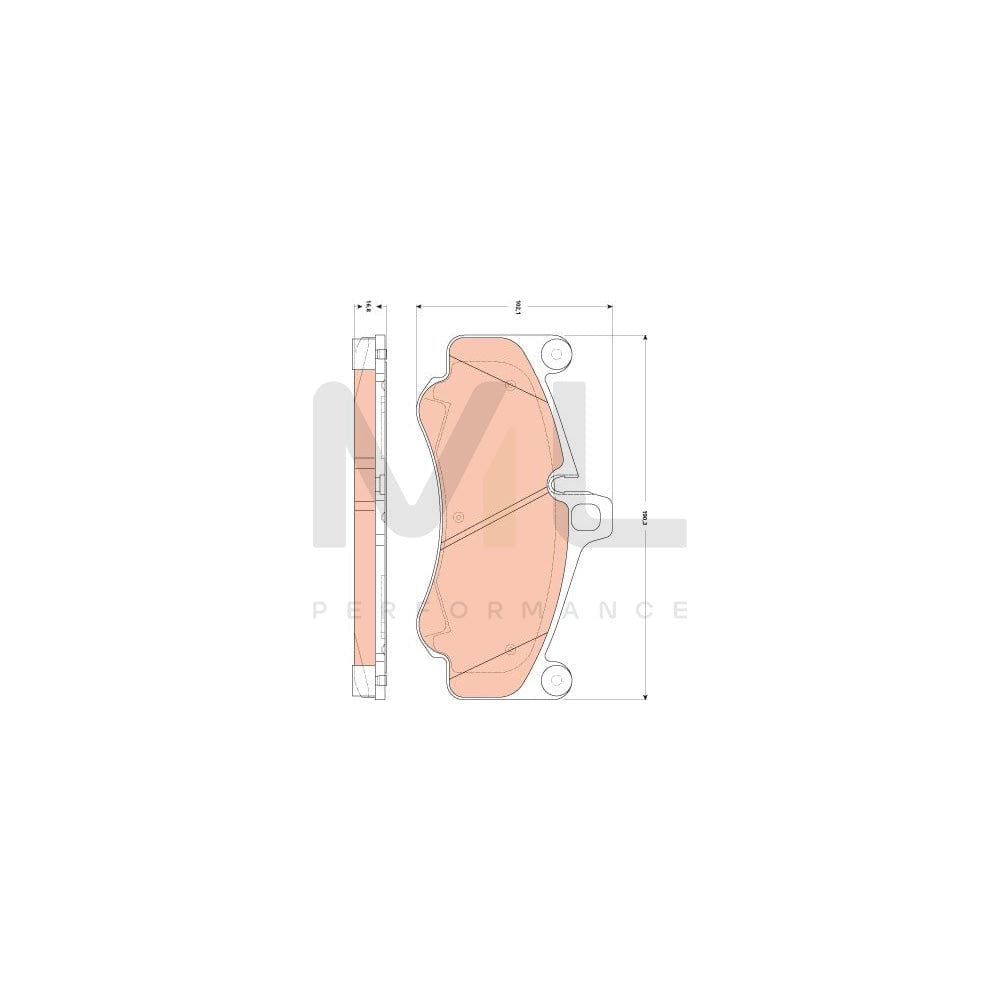 TRW Gdb1863 Brake Pad Set For Porsche 911 Prepared For Wear Indicator, With Counterweights | ML Performance Car Parts