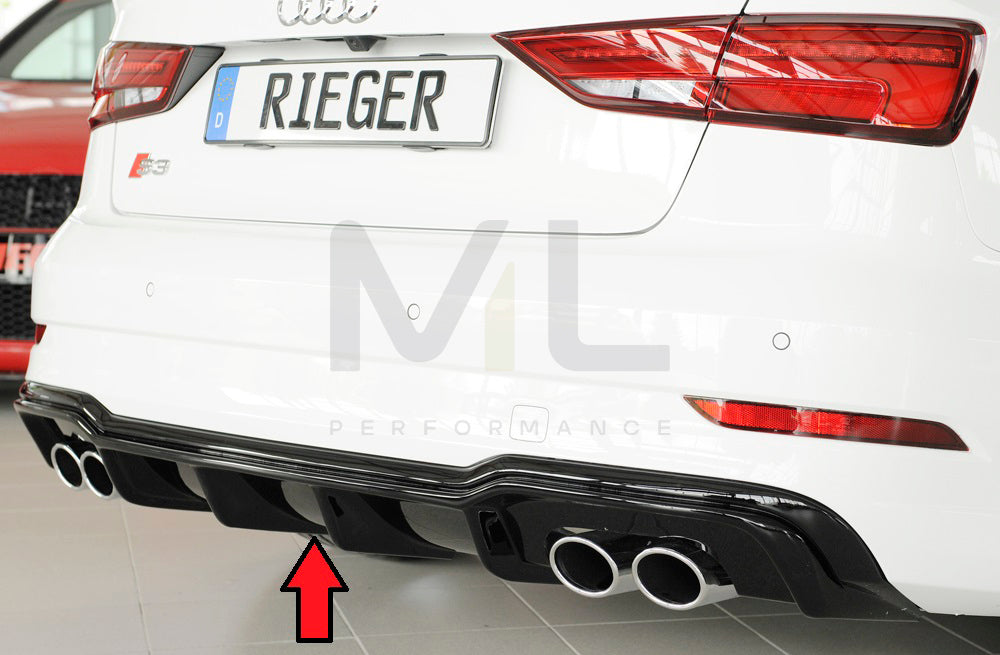 Rieger 00088185 Audi 8V S3 Rear Diffuser 1 | ML Performance UK Car Parts