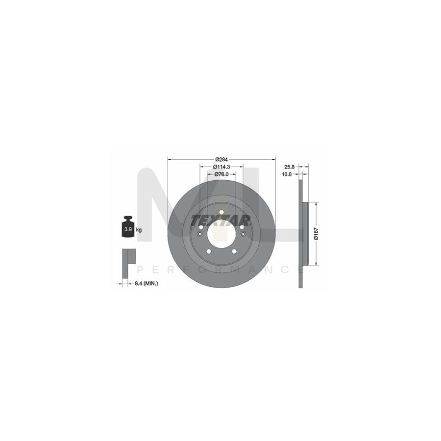 TEXTAR PRO 92252703 Brake Disc Solid, Coated, without wheel hub, without wheel studs | ML Performance Car Parts