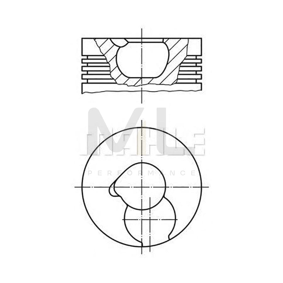 MAHLE ORIGINAL 2280520 Piston 125 mm, with piston rings, with piston ring carrier | ML Performance Car Parts