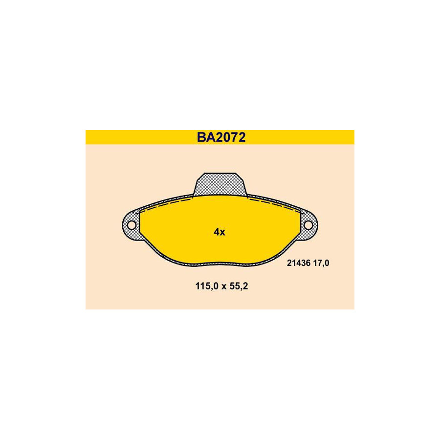 Barum BA2072 Brake Pad Set