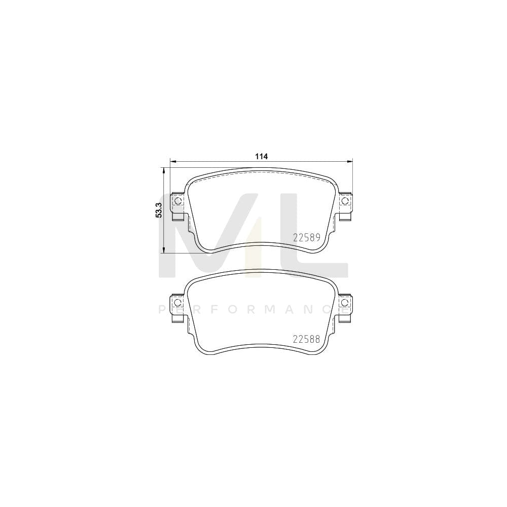 Brembo P 61 133 Brake Pad Set With Acoustic Wear Warning, With Anti-Squeak Plate, With Brake Caliper Screws | ML Performance Car Parts