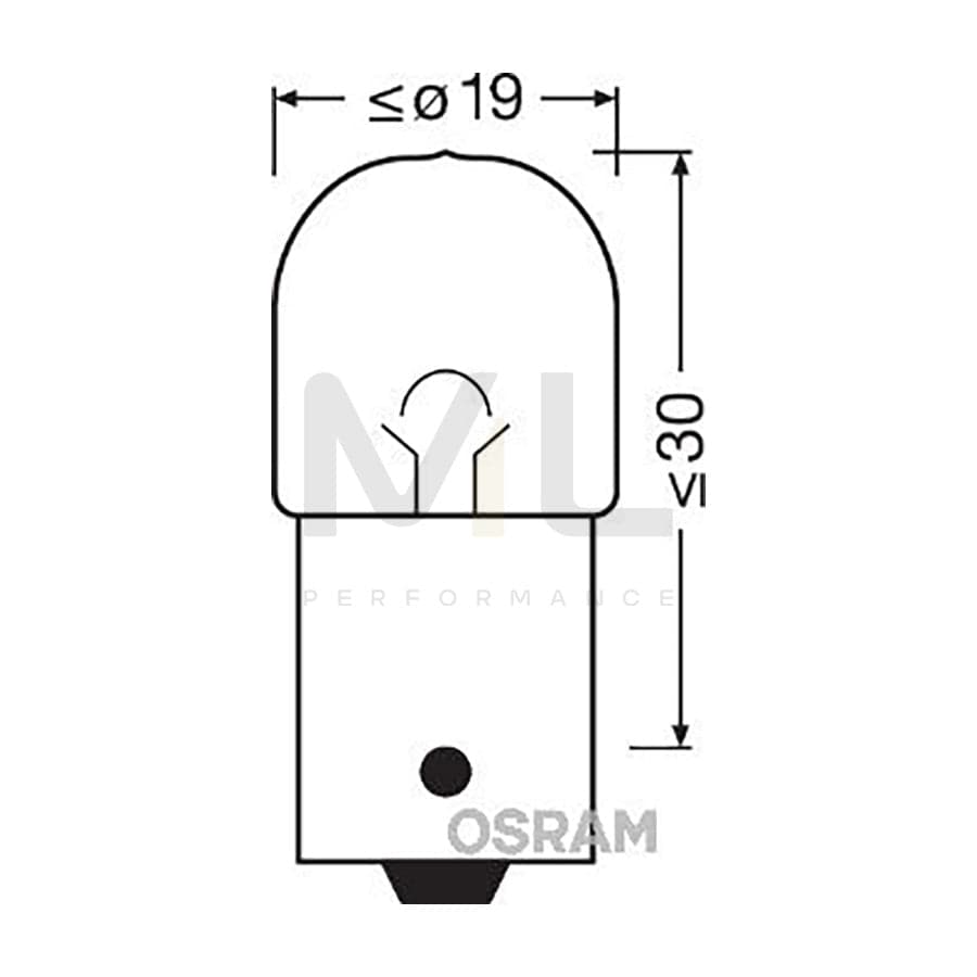 OSRAM ORIGINAL 5008-02B Bulb, stop light BA15s, 10W, 12V | ML Performance Car Parts